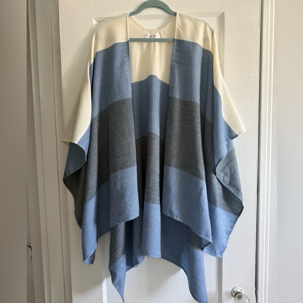 Mer Sea Blue & Cream Striped Wrap XXL